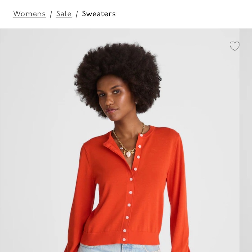 Madewell Bright Red Button-Up Cardigan